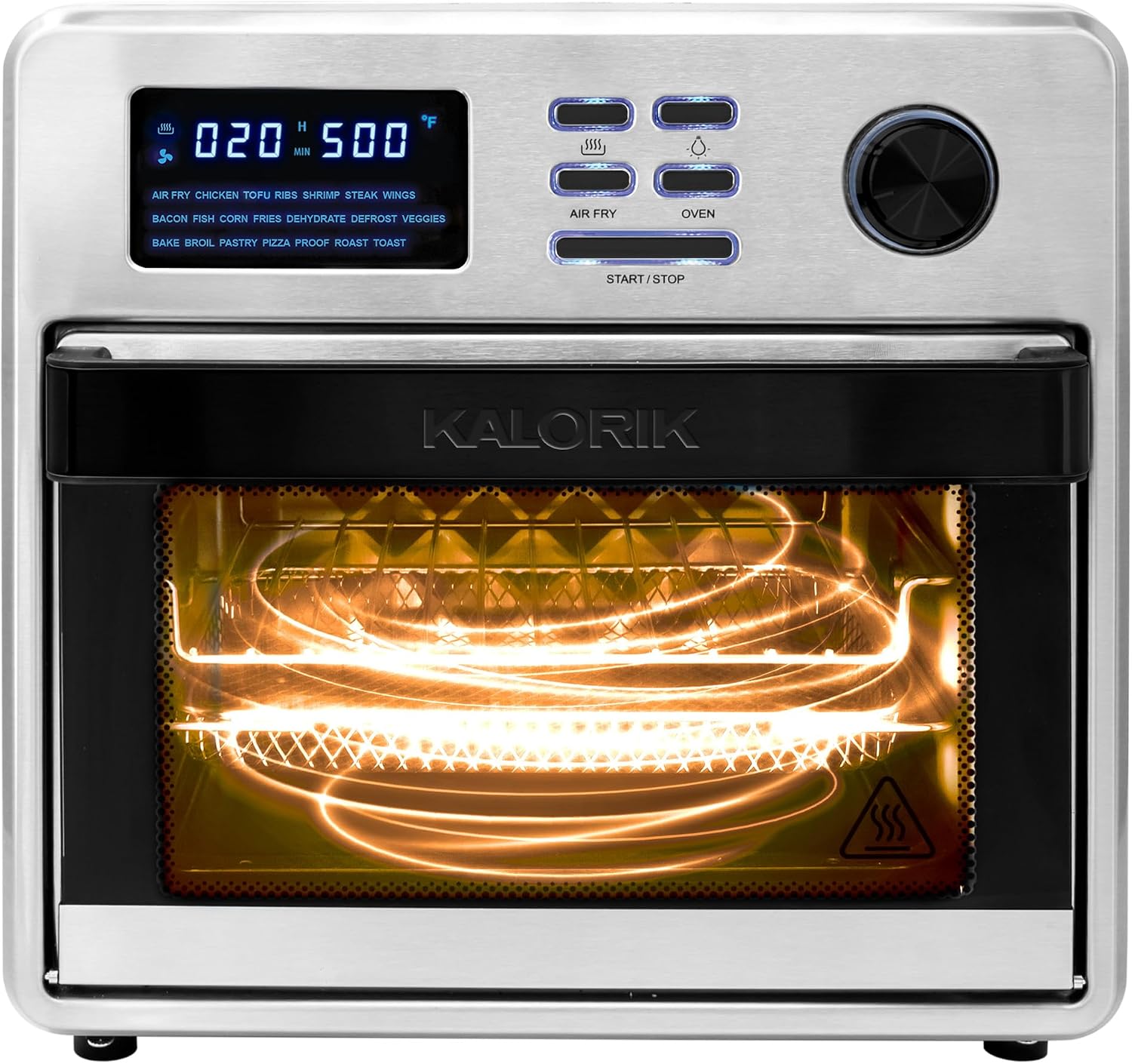 Kalorik MAXX® Digital 16-Quart Air Fryer Oven, 9-in-1 Countertop Toaster Oven and Air Fryer Combo, 21 Smart Presets, 9 Easy-to-Clean Accessories, 1600W, Stainless Steel, AFO 50932 OW