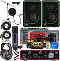 Focusrite Scarlett 2i2 Studio 3rd Gen USB Audio Interface and Recording Bundle with Monitors, Boom Microphone Stand, Microphone Cable, Pop Filter and Interconnect Cable (6 Items)