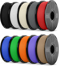 Inslogic Matte PLA Filament 1.75mm 3D Printer Filament, Fine Matte Texture & High Precision, 2.2lbs x 10 Spools Fit Most FDM 3D Printers, 10 Colors, 10kg Total, 10×1kg