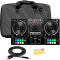 Hercules DJControl Inpulse 500 MK2 2-Channel DJ Controller Bundle with Case, TRS-to-RCA Breakout Cable, and Austin Bazaar Polishing Cloth