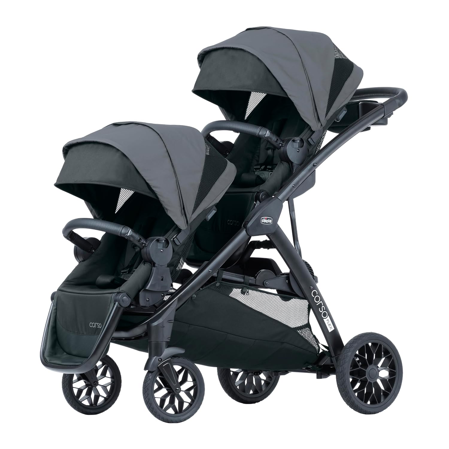 Chicco Corso Flex Full-Sized Modular Toddler Seat, Second Seat for Corso Flex Convertible Stroller to Convert into a Twin or Double Stroller, for Children up to 40 lbs., Legend/Black
