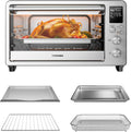 TOSHIBA ChefFry Air Fryer Toaster Oven Combo with Toast, Bake, Broil, Pizza & Dehydrate, 26.4-Quart Capacity, Stainless Steel