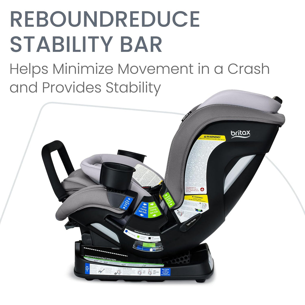 Britax Poplar S Convertible Car Seat, 2-in-1 Car Seat Extended Rear Facing, 17' Slim Car Seat Design with Fast & Easy ClickTight Installation, Anti-Rebound Bar & SafeWash Fabrics — Glacier Graphite