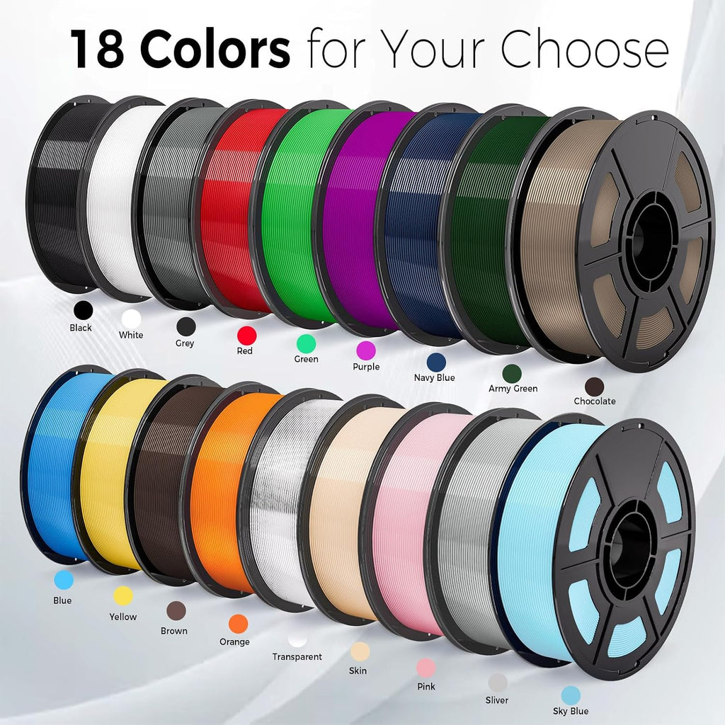 iSANMATE 12KG PETG Filament Bundle PETG Multicolor Pack 1.75mm 3D Printer Filament,for Bambu 3D Printers Black White Grey Skin Chocolate Brown Army Green Transparent Navy Blue Sky Blue Yellow Orange