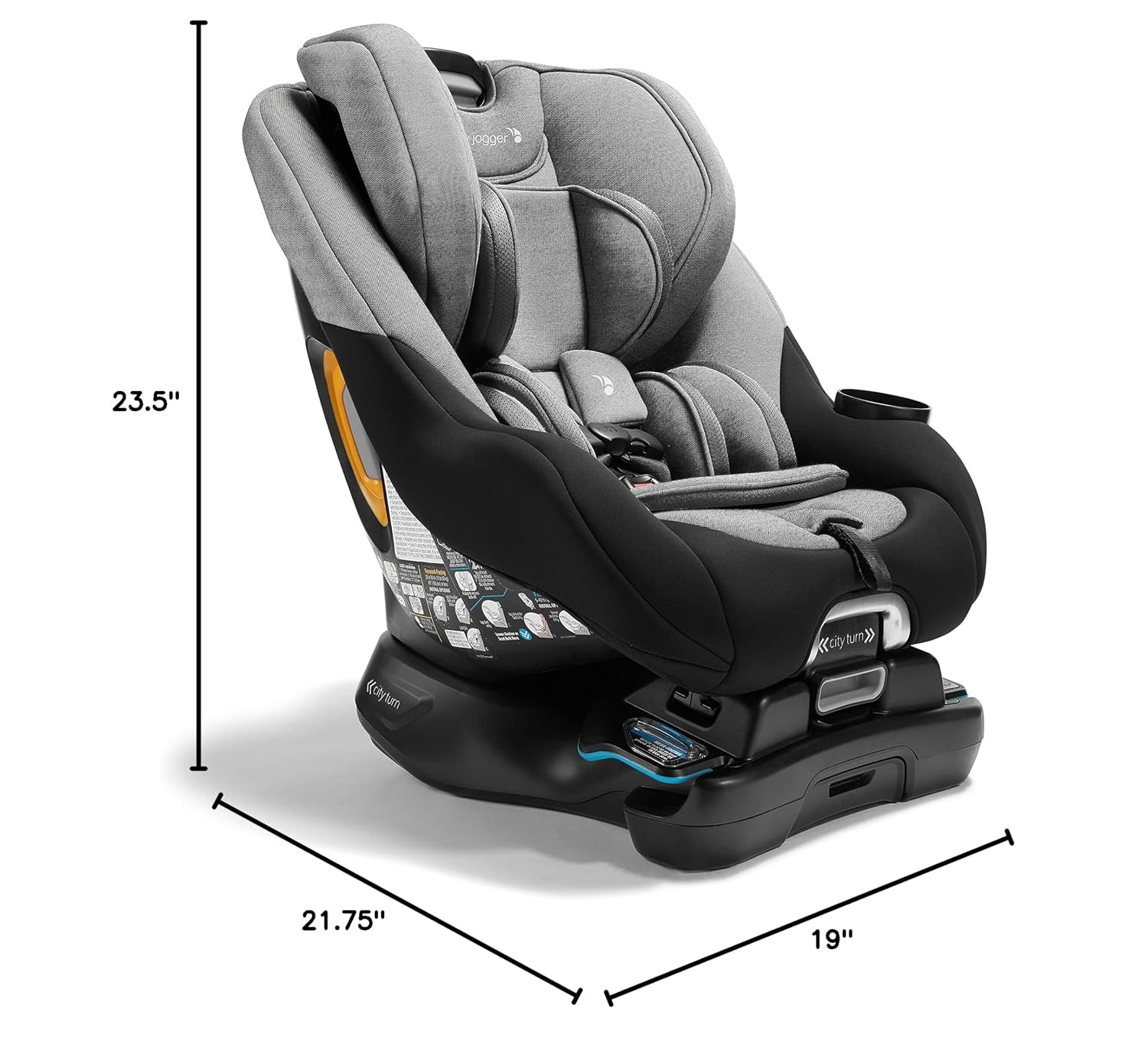 Baby Jogger® City Turn Convertible & Rotating Car Seat Onyx Black - Accommodates Newborn to Toddler with Rear and Forward Facing Modes