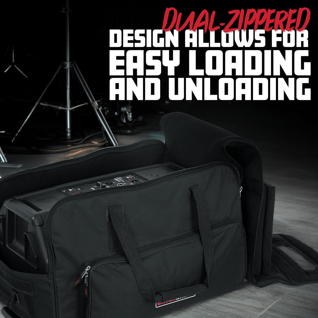 Gator Cases Rolling Speaker Bag for Standard Format 15' Loudspeakers with Retractable Pull Handle (GPA-715)