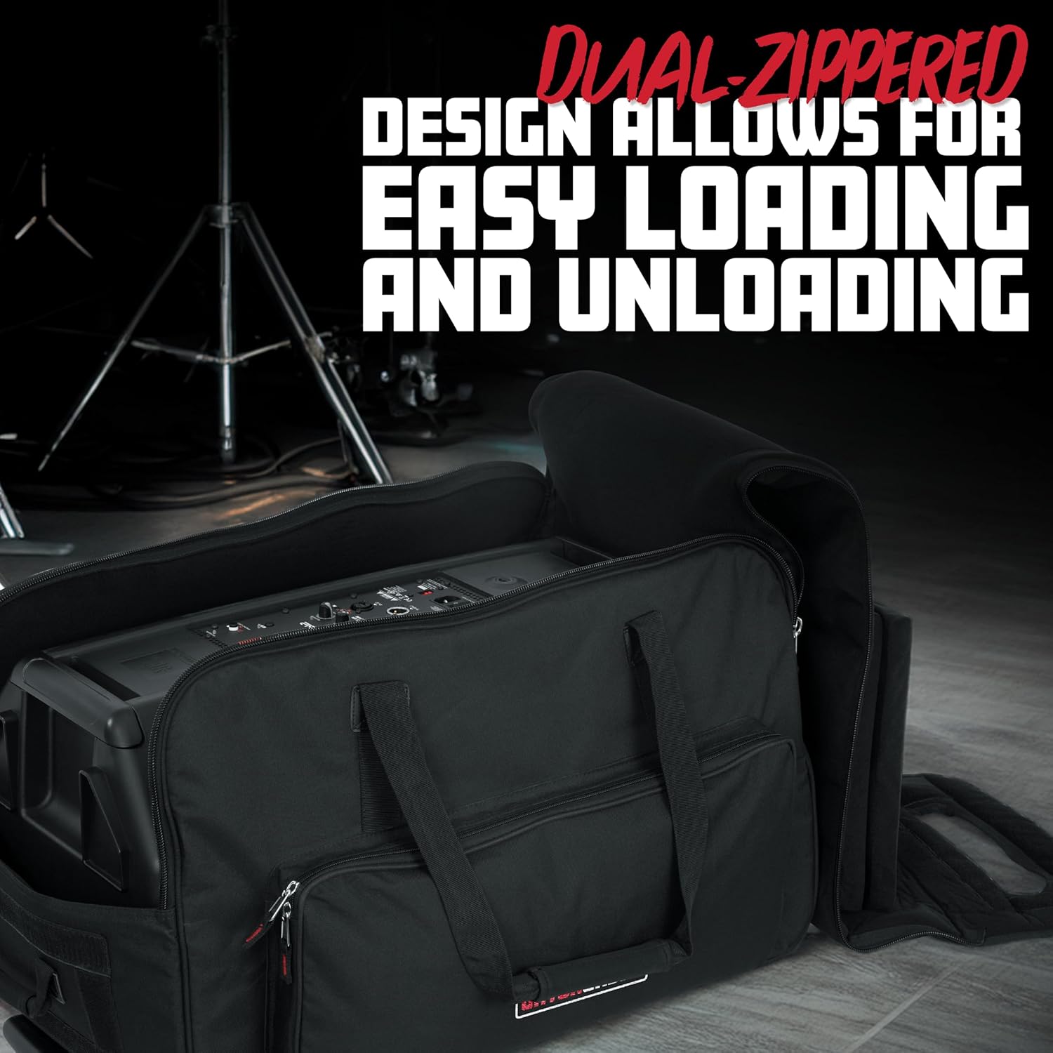 Gator Cases Rolling Speaker Bag for Standard Format 15' Loudspeakers with Retractable Pull Handle (GPA-715)