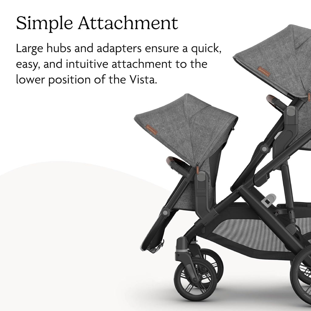 UPPAbaby RumbleSeat V3 Second Lower Seat - Compatible with Vista V2 and Vista V3 - All-Weather Seat + Magnetic Buckle – Adapters Included -Evelyn (Meadow Green)