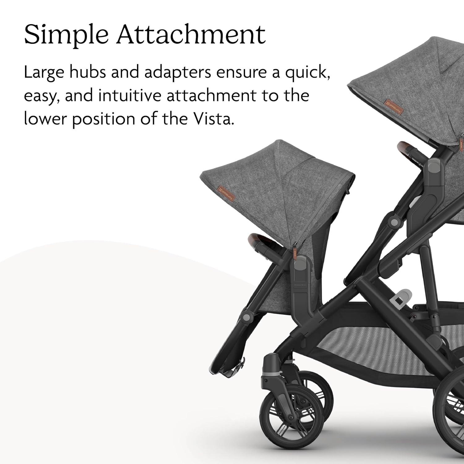 UPPAbaby RumbleSeat V3 Second Lower Seat - Compatible with Vista V2 and Vista V3 - All-Weather Seat + Magnetic Buckle – Adapters Included -Julian (Dusty Blue Mélange)