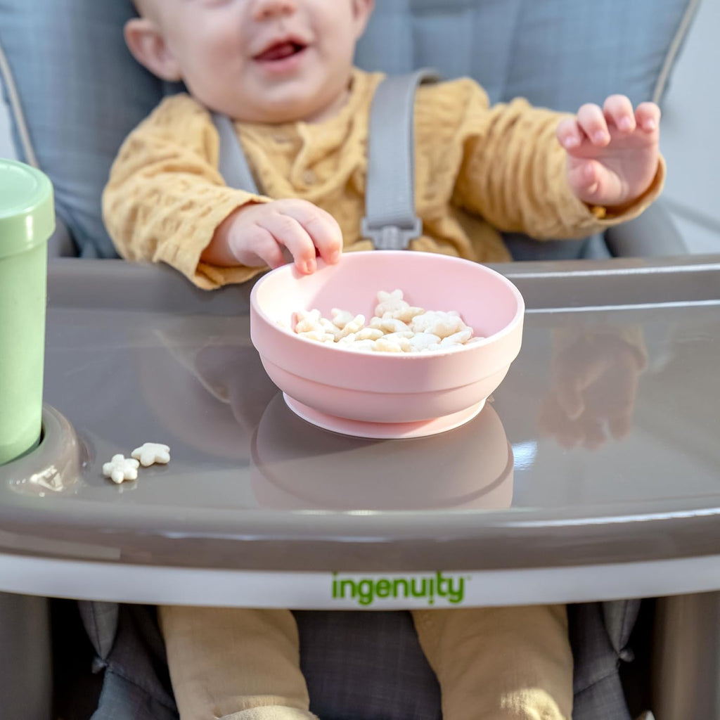 Ingenuity Proper Positioner Deluxe High Chair - 7-in-1 Convertible Baby Seat, Faux Wood Print Legs, Unisex, for Ages 0-36 Months