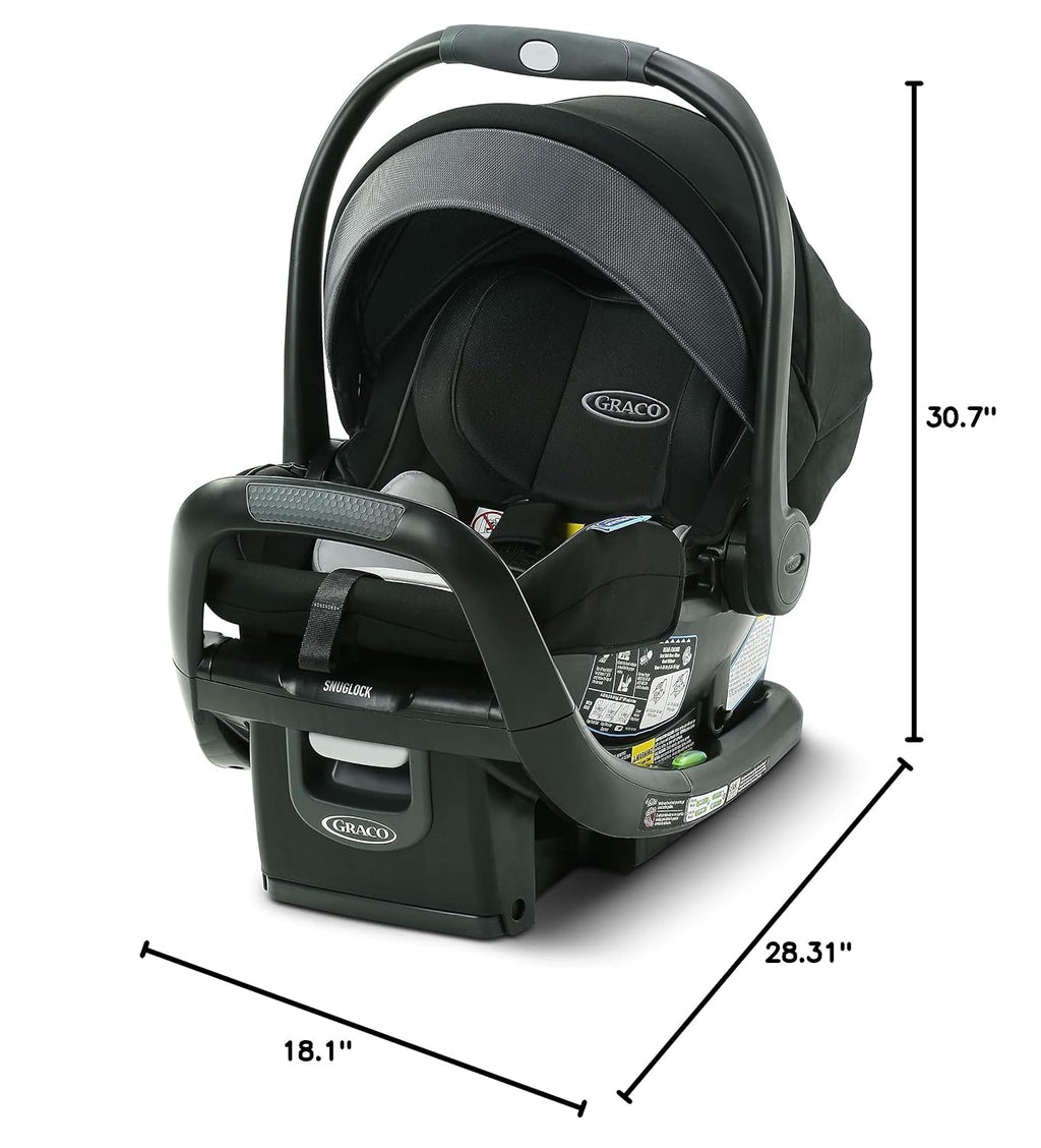 Graco SnugRide SnugFit DLX Infant Car Seat, Baby Car Seat Rear Facing with Anti Rebound Bar, Carseat with Adjustable Base and 5 Recline Positions, Spencer