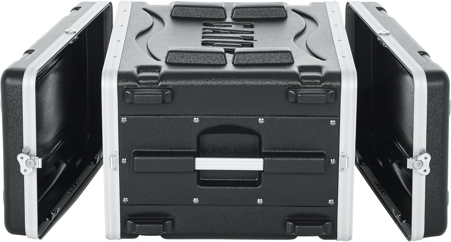 Gator Cases Lightweight Molded 6U Rack Case with Heavy Duty Latches, Standard 19.25' Depth (GR-6L)