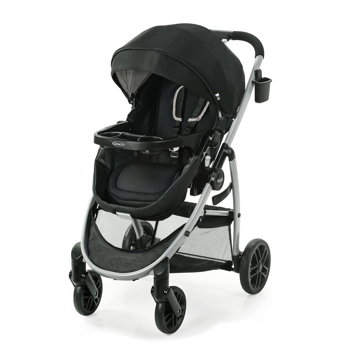 Graco® Modes Pramette Stroller, 3-in-1 Baby Stroller, 3 Modes from Infant Car Seat Carrier, Infant Pramette, to Toddler Stroller, Reversible Seat, One Hand Fold, Extra Storage, Child Tray, Pierce