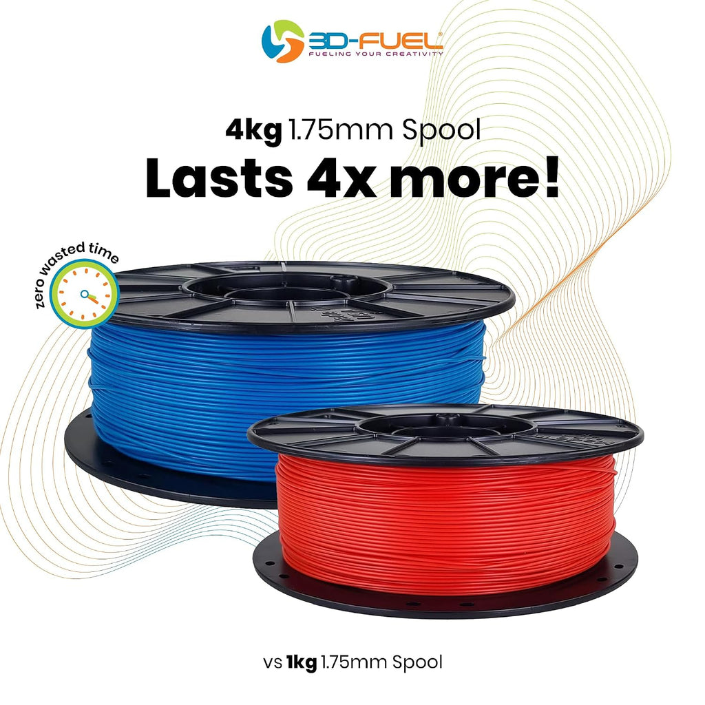 3D-Fuel Tough Pro PLA+ Filament for 3D Printing, Made in The USA, 3D Printer Filament, Dimensional Accuracy +/- 0.02 mm, 1.75 mm, 4 kg Spool, Brightest White
