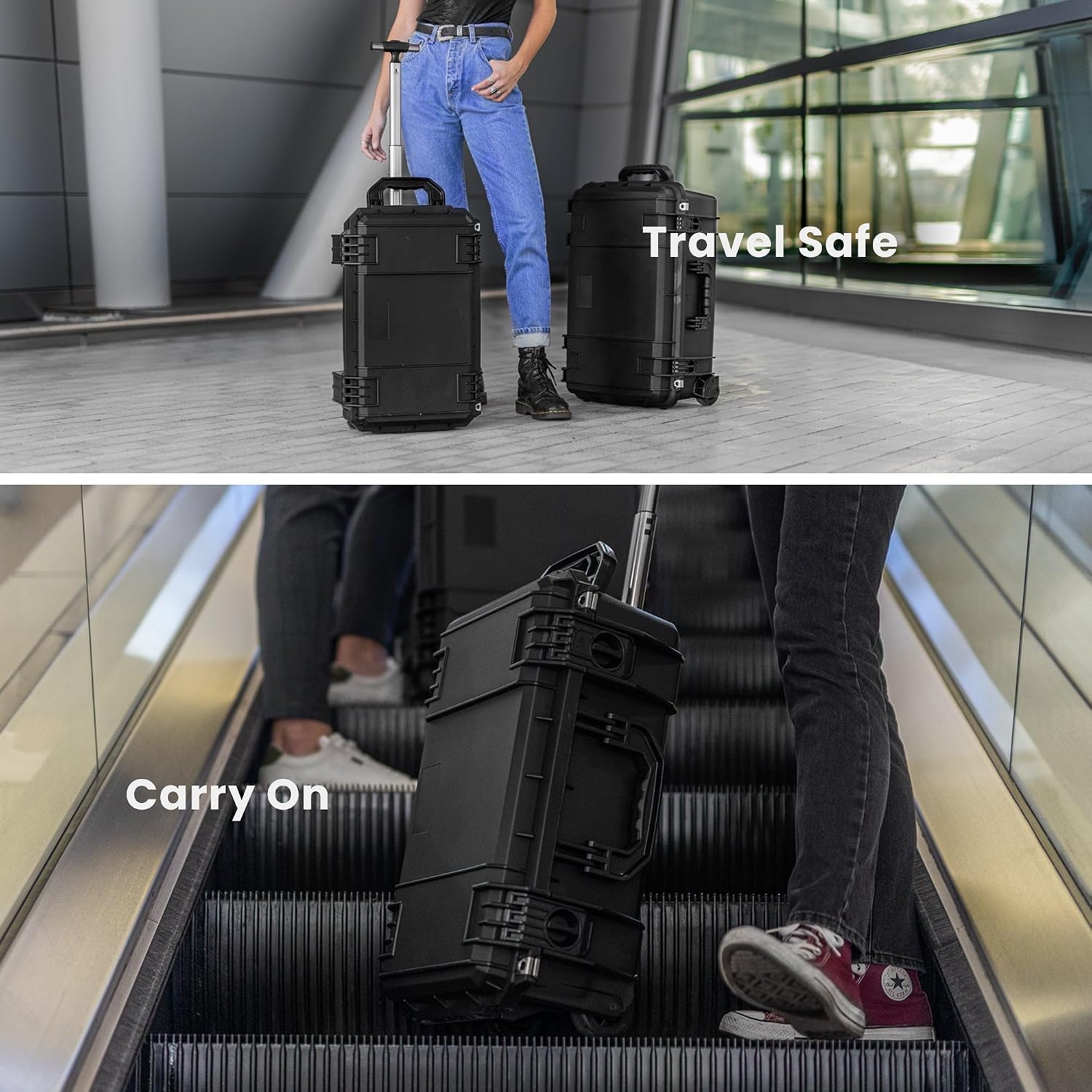 Seahorse 830 Professional Camera Case with Customizable Accuform Foam, TSA Approved, MIL‑Spec, IP67 Waterproof, USA Made for Photographers and Travel Enthusiasts