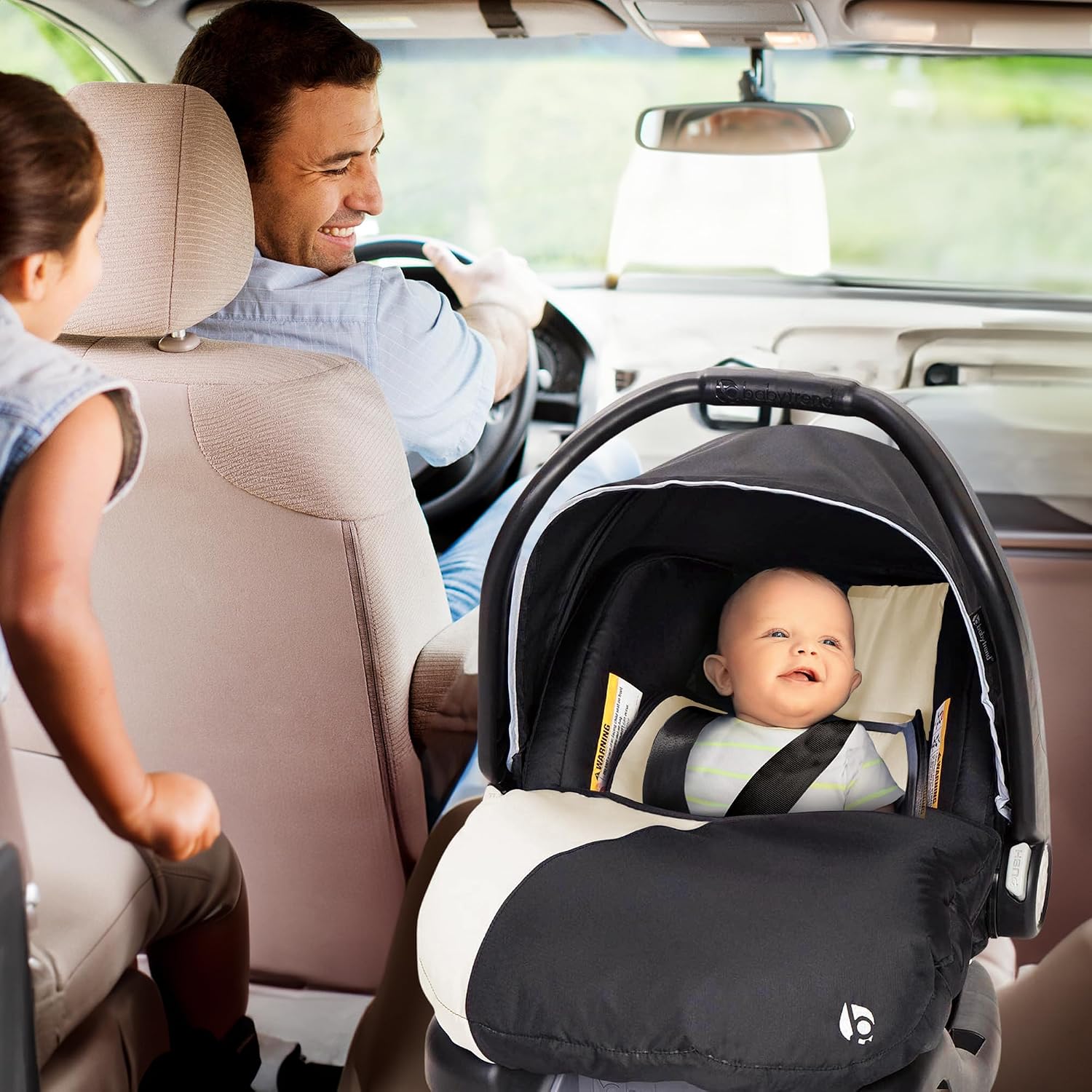 Baby Trend Ally Newborn Baby Infant Car Seat Carrier Travel System with Harness and Extra Cozy Cover for Babies Up to 35 Pounds, Modern Khaki