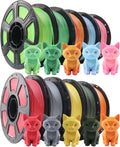 Matte PLA 3D Printer Filament Bundle, 1KG Spool(2.2lbs),Dimensional Accuracy +/- 0.02mm,1.75mm PLA Filament for Most FDM 3D Printers,10 Different Color