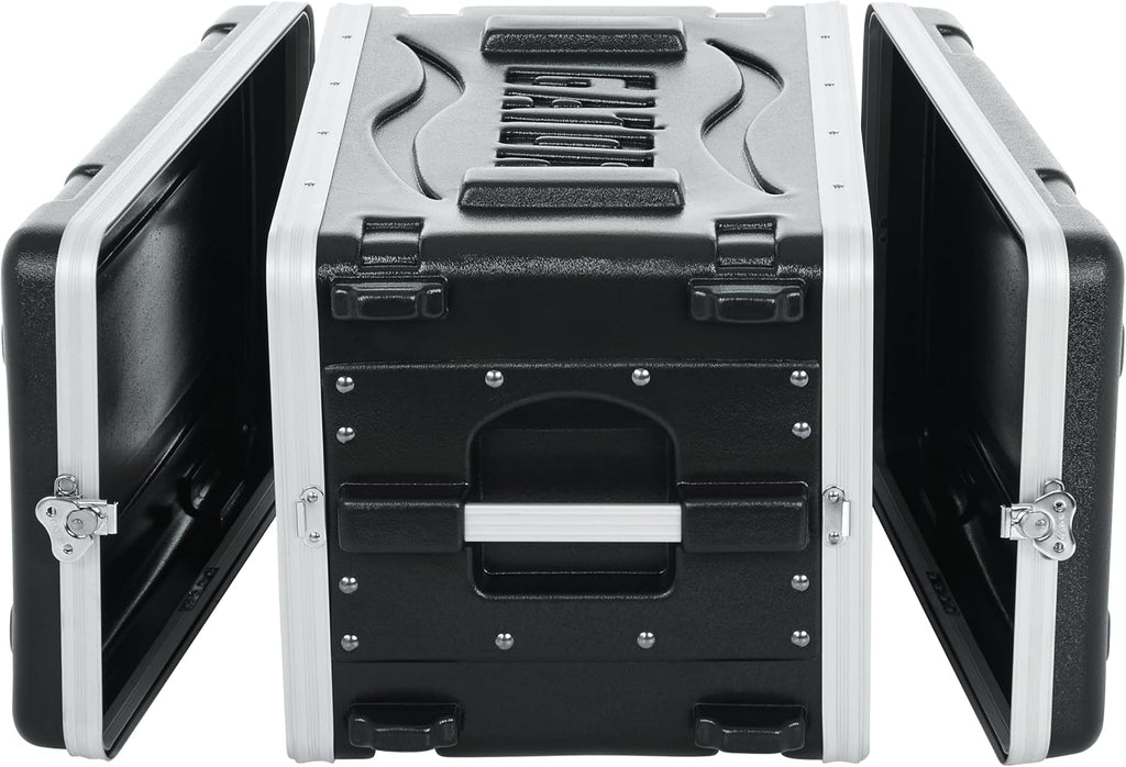 Gator Cases Lightweight Molded 6U Rack Case with Heavy Duty Latches, Shallow 14.25' Depth (GR-6S)