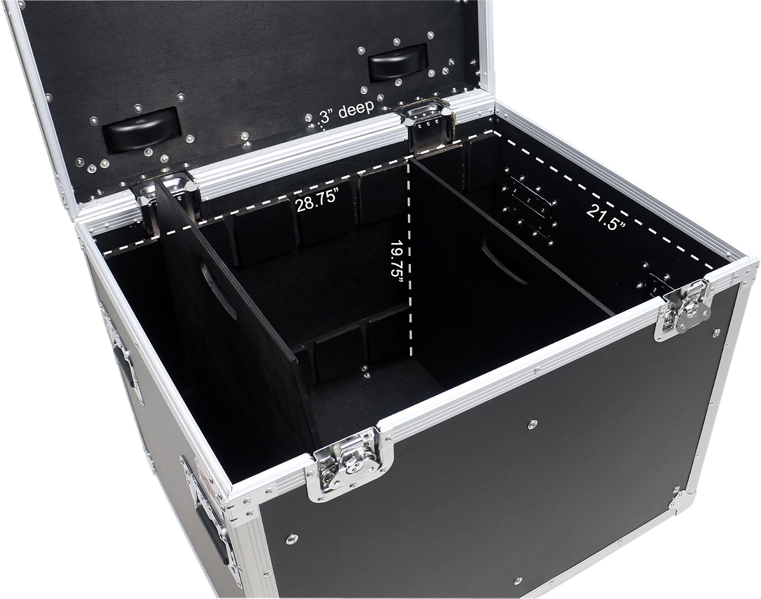OSP Cases | ATA Road Case | Utility Truck Pack Transport Case | 30' with Dividers and Tray | Heavy-Duty Casters | TC3024-30