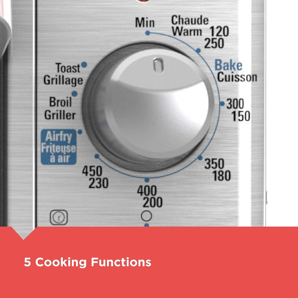 BLACK+DECKER Crisp 'N Bake Air Fry Countertop Convection Toaster Oven, XL Capacity, 8-Slice, 5-in-1, Fits 9' x 13' pan,12' Pizza, 60-Min Timer, Bake, Broil, Air Fry, Toast, Keep Warm, Stainless Steel