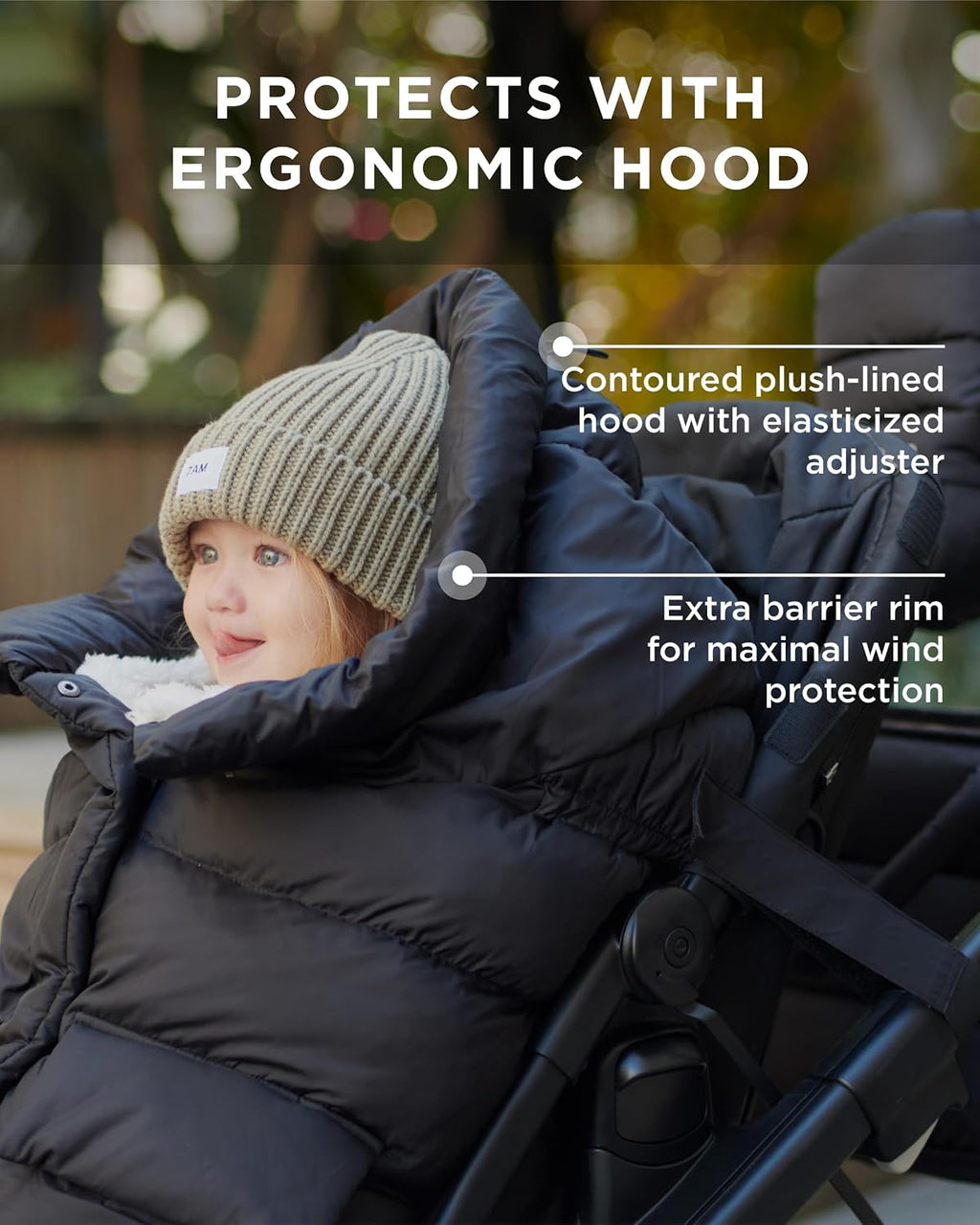 7AM Enfant Stroller Blanket 212 - Adjustable Baby Car Seat Zipped Blanket for Babies Winter, Unisex Multi Purpose Fleece Lined Warm Hooded Toddler Footmuff Water Repellent | (6M - 4T)