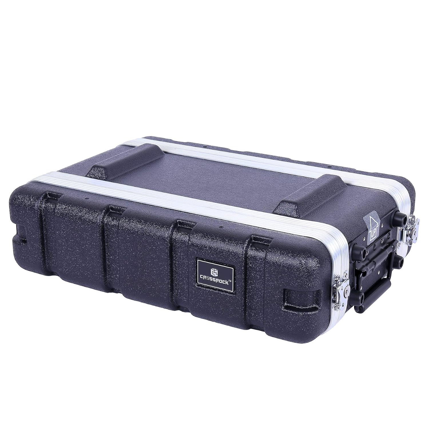 Crossrock Stackable 2U Rack Case, Strong Molded with Heavy Duty Hardware, Shallow 14.25' Depth(CRA8602US)