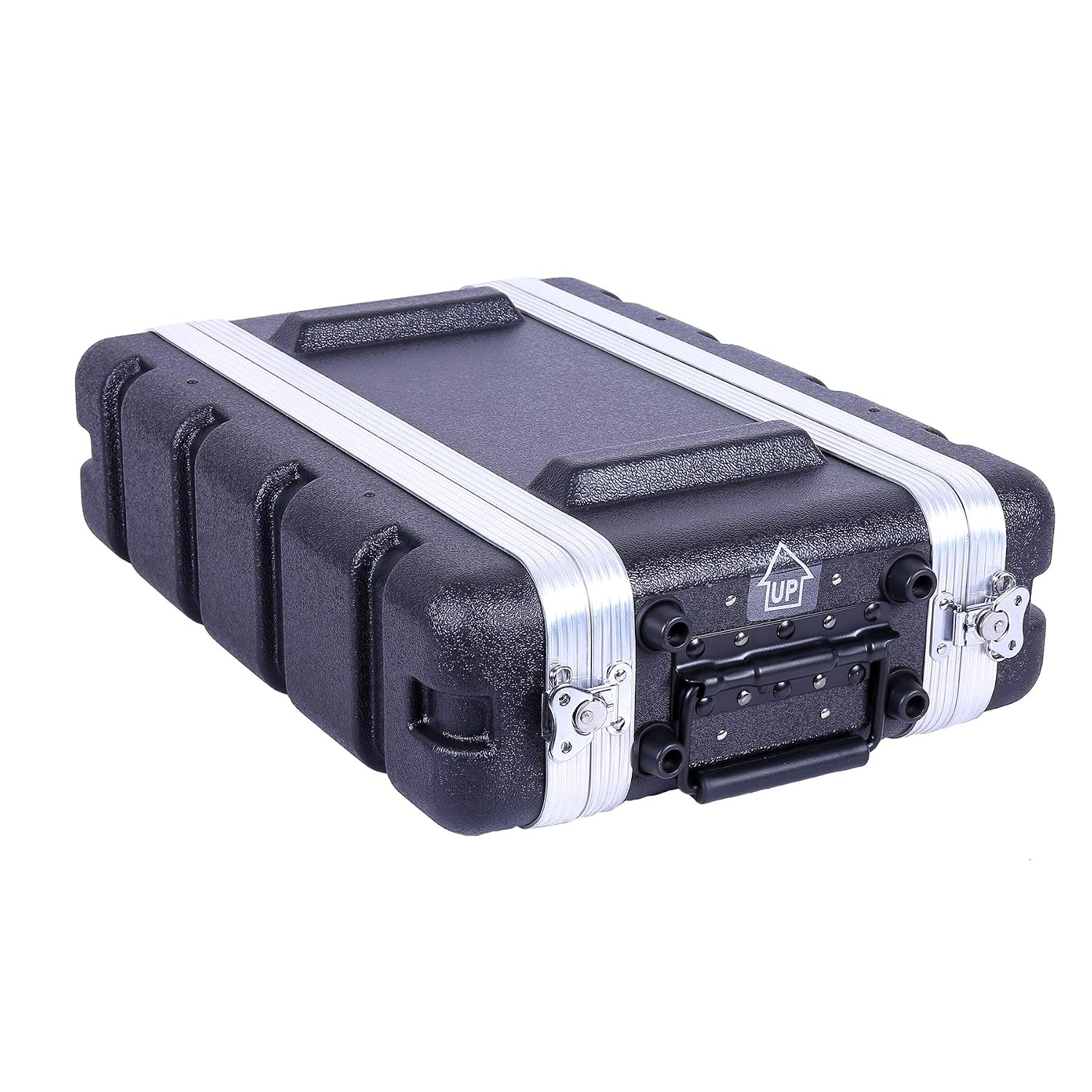 Crossrock Stackable 2U Rack Case, Strong Molded with Heavy Duty Hardware, Shallow 14.25' Depth(CRA8602US)