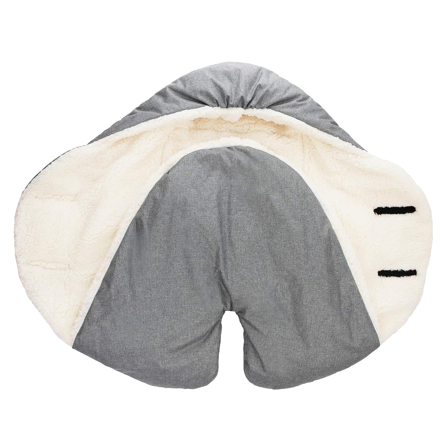 7AM Enfant Baby Car Seat - Nido Quilted Baby carier Cover, Hooded Soft Plush Lining, Stroller | (Heather Grey, Small 0-6M)