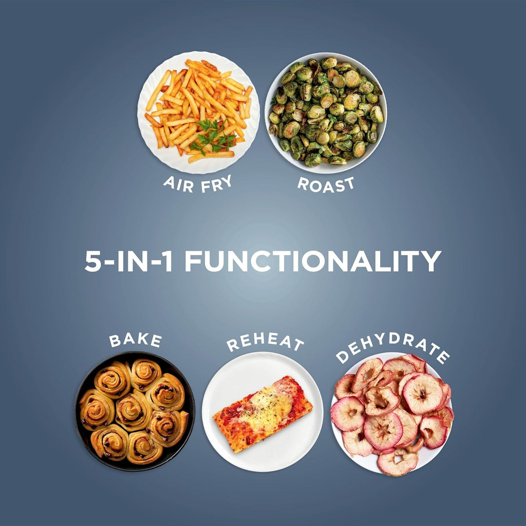 Ninja Air Fryer Pro 5-in-1 | 5 QT Capacity, Air Fry, Bake, Roast, Reheat, and Dehydrate, Air Crisp Technology | Nonstick Basket & Crisper Plate | Cyberspace | AF142BL
