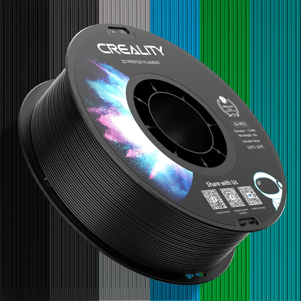 Creality PETG Filament 1.75 3D Printer Filament:Excellent Toughness High Precision Dimensional Accuracy +/- 0.02 mm, 12kg Spool(26 lbs) Fits for Most FDM 3D Printers,Black