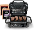 Ninja | Woodfire Series | 7-in-1 (Grill, BBQ, Roast, Air Fry, Dehydrate, Broil, Smoke) | Portable & Weather Resistant | Cook Up To 6 Steaks & 30 Hot Dogs | Woodfire Pellets included | OG701