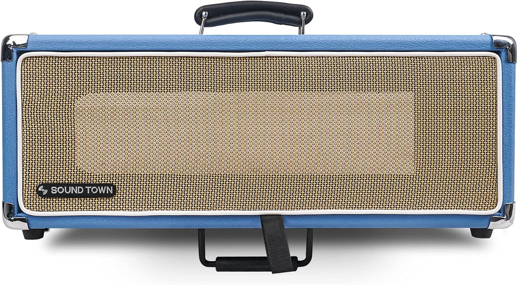 Sound Town Vintage 3U Amp Rack Case, 12.5' Depth with Rubber Feet, Dust Cover, Kickstand, Beau Blue (STVRC-3BL)