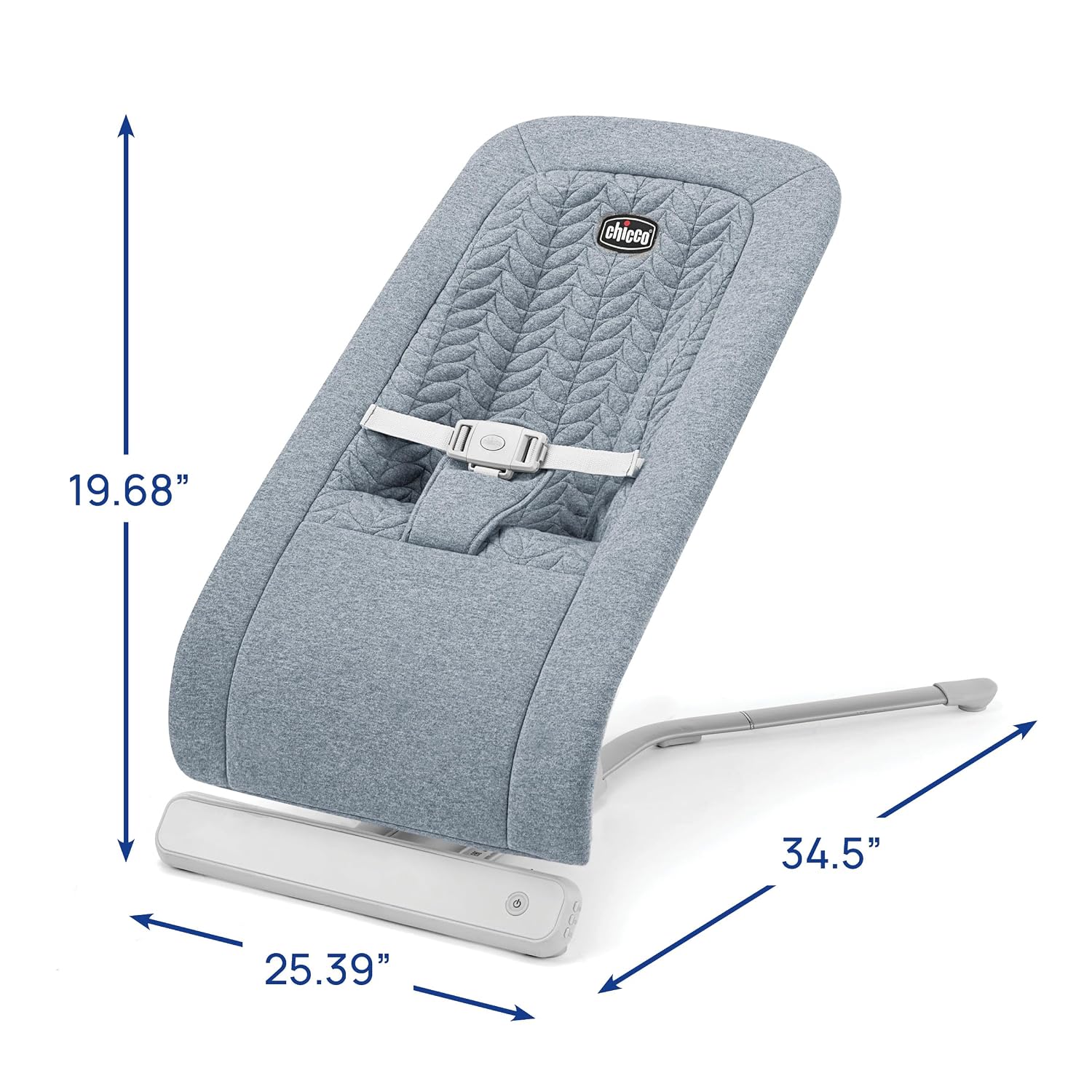 Chicco E-Motion Auto-Glider & Baby Bouncer, Motion-Sensing, Nature Sounds and Melodies, Cotton Seat Pad, AC or Battery Powered, Grey/Grey