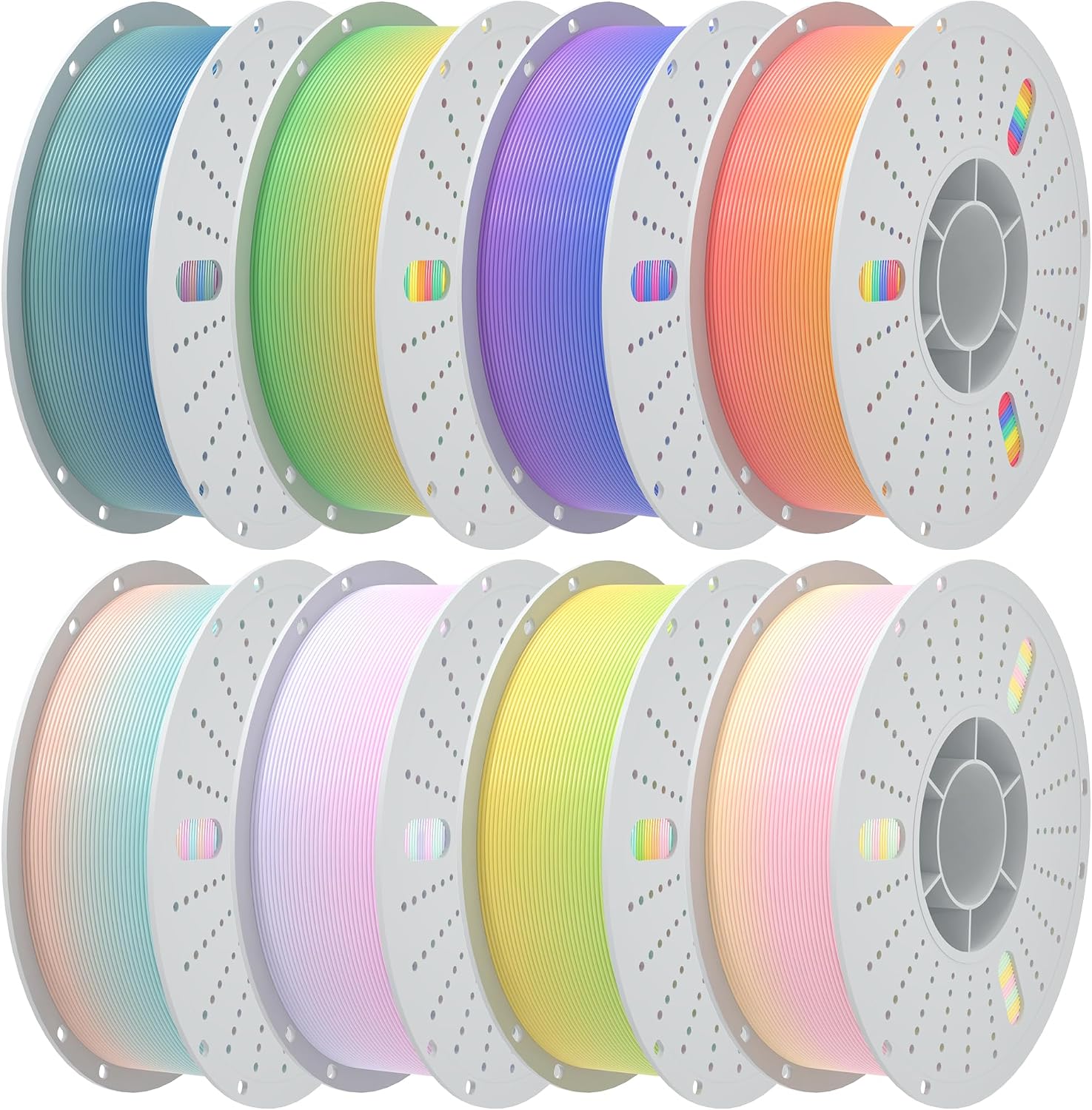 PINBALL Silk Rainbow PLA 3D Printer Filament 1.75mm Shiny Multi-Color Changing Filament 3D Printing PLA Filament Dimensional Accuracy +/- 0.02mm 8 KG 8 Colors