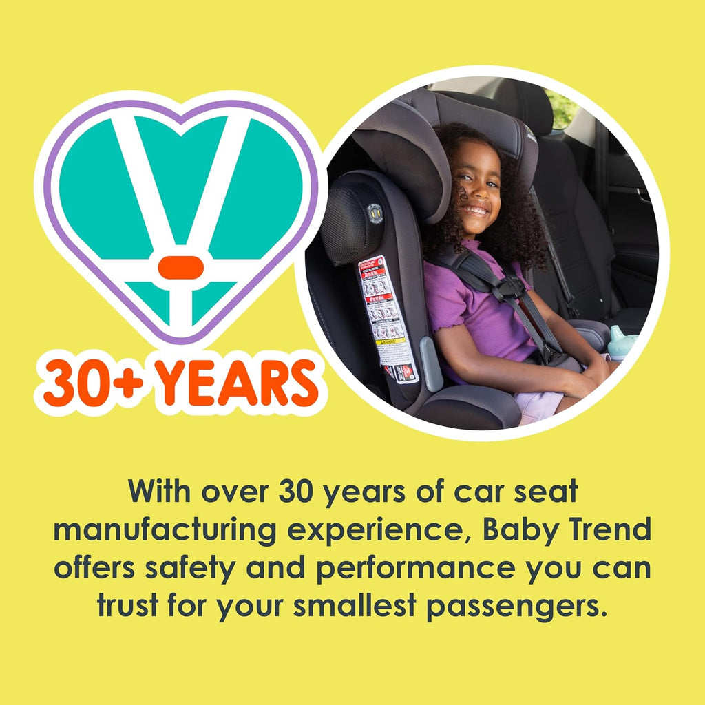 Baby Trend Hybrid SI 3-in-1 Combination Booster Seat, Dash Orchid – Side-Impact Protection, 3-Stage Growth Design, Adjustable Headrest, Cushioned Comfort