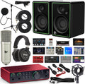 Focusrite Scarlett 2i2 4th Gen USB-C Recording Bundle with Mackie CR4-X 4' Studio Monitors, Condenser Microphone, Boom Stand, Studio Headphones, XLR Cables & Music Production Software