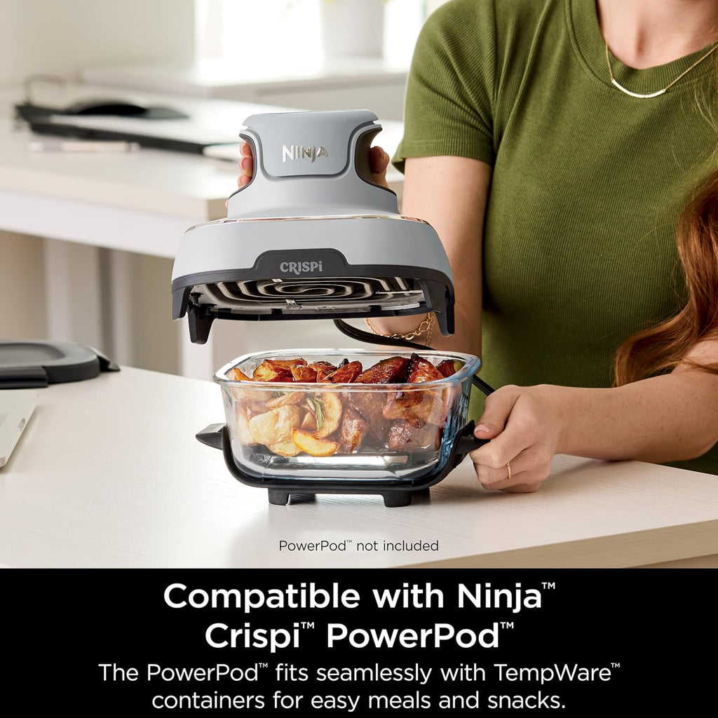 Ninja Air Fryer, 4QT Crispi System + 3 Containers with Storage Lids, Air Fryer, Microwave, Freezer & Dishwasher Safe, Non Toxic Portable Cooking System, Compatible with Ninja FN100 Crispi Series