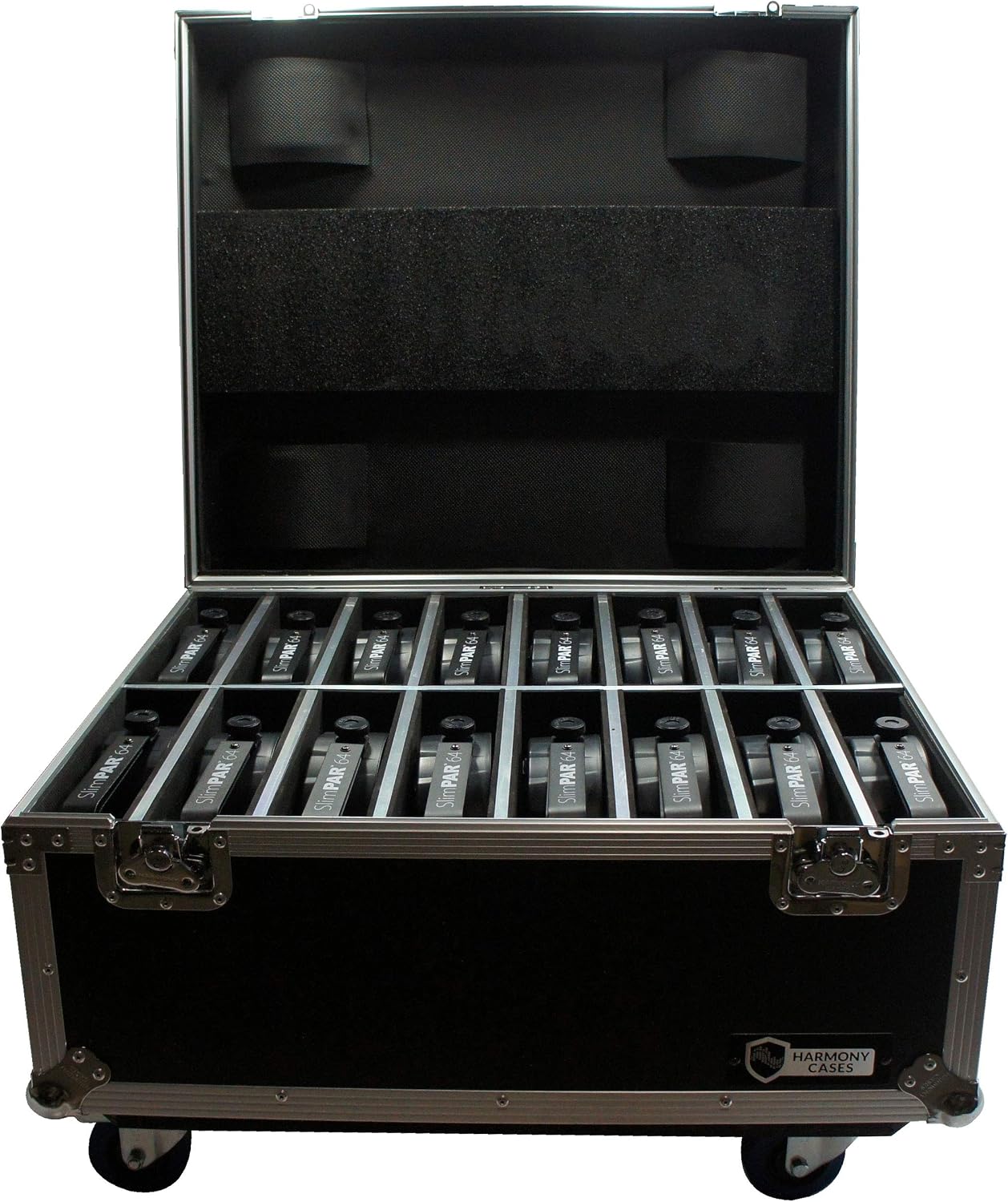 Harmony Audio Cases HC16SLIMPAR64 Light Flight Case Compatible with Chauvet SlimPAR 64 RGBA x 16