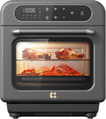 CIARRA 8-in-1 Steam Oven Countertop with Air Fryer, 13QT Mini Convection Toaster Oven with Steam, Rapid Steam, Air Fry, Vapor Bake, Steam Clean, Bake, Dried, Ferment, Grey