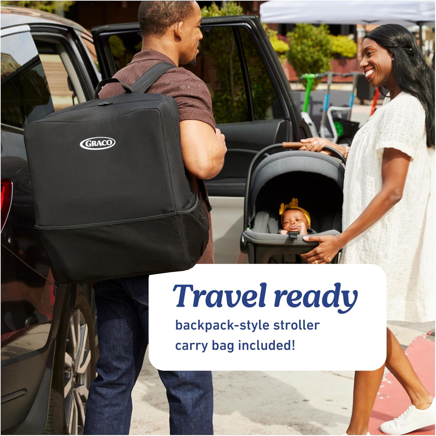 Graco® Gomax Frame Stroller, Accepts All Graco® Infant Car Seats, Backpack Style Lightweight Travel Stroller Frame