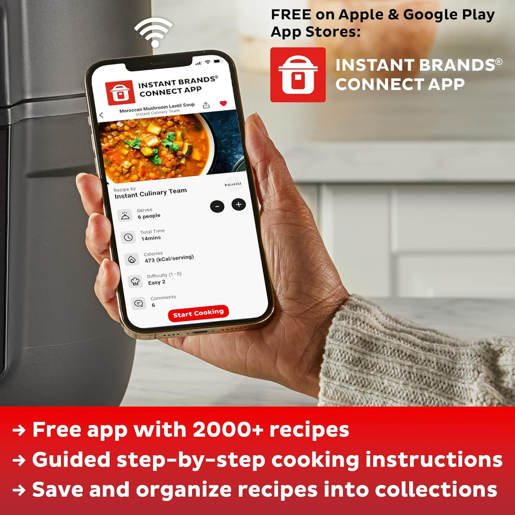 Instant Pot Vortex Plus 6QT Air Fryer with Odor Erase Technology,6-in-1 Functions that Crisps,Roasts, Broils,Dehydrates, Bakes & Reheats, 100+In-App Recipes, from the Makers of Instant Pot,1700W,Black