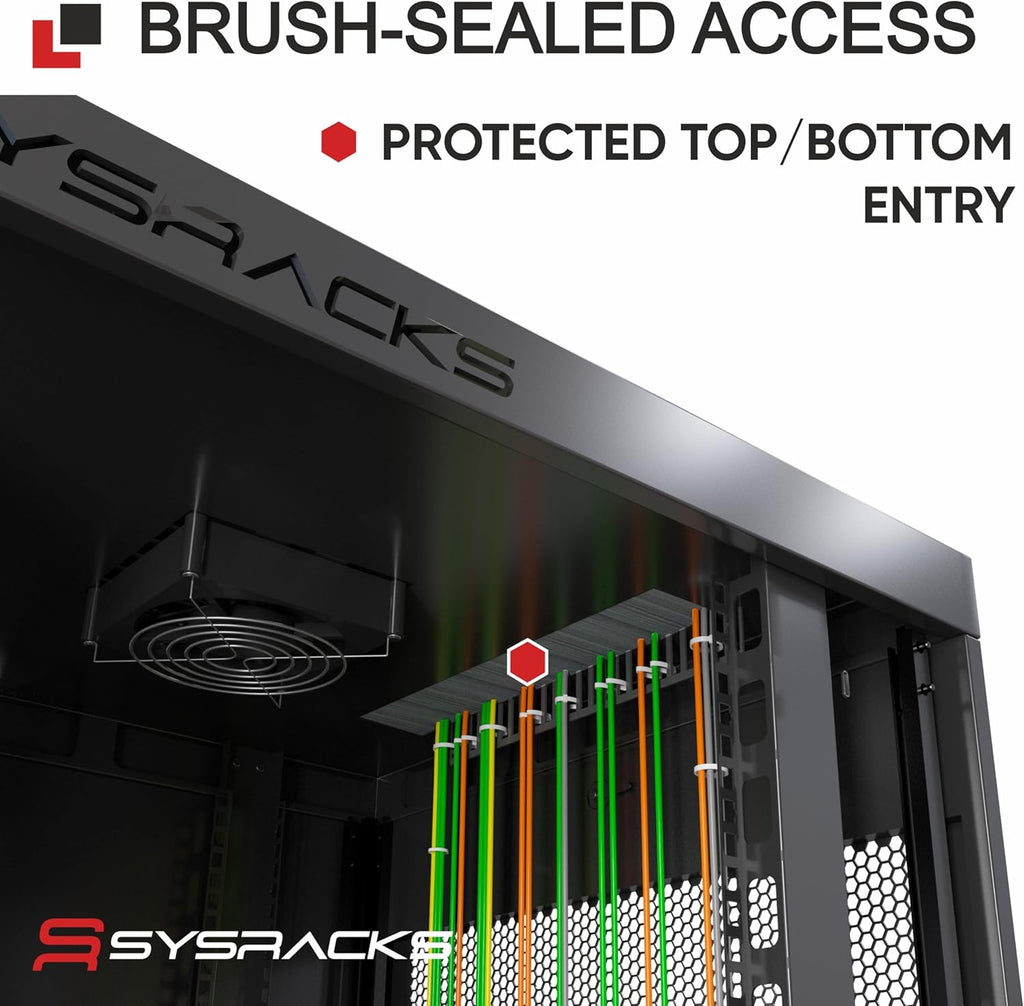 27U Wall Mount Server Rack Cabinet, 19' Enclosed Network & IT Rack, 24' Deep, Locking Mesh Door