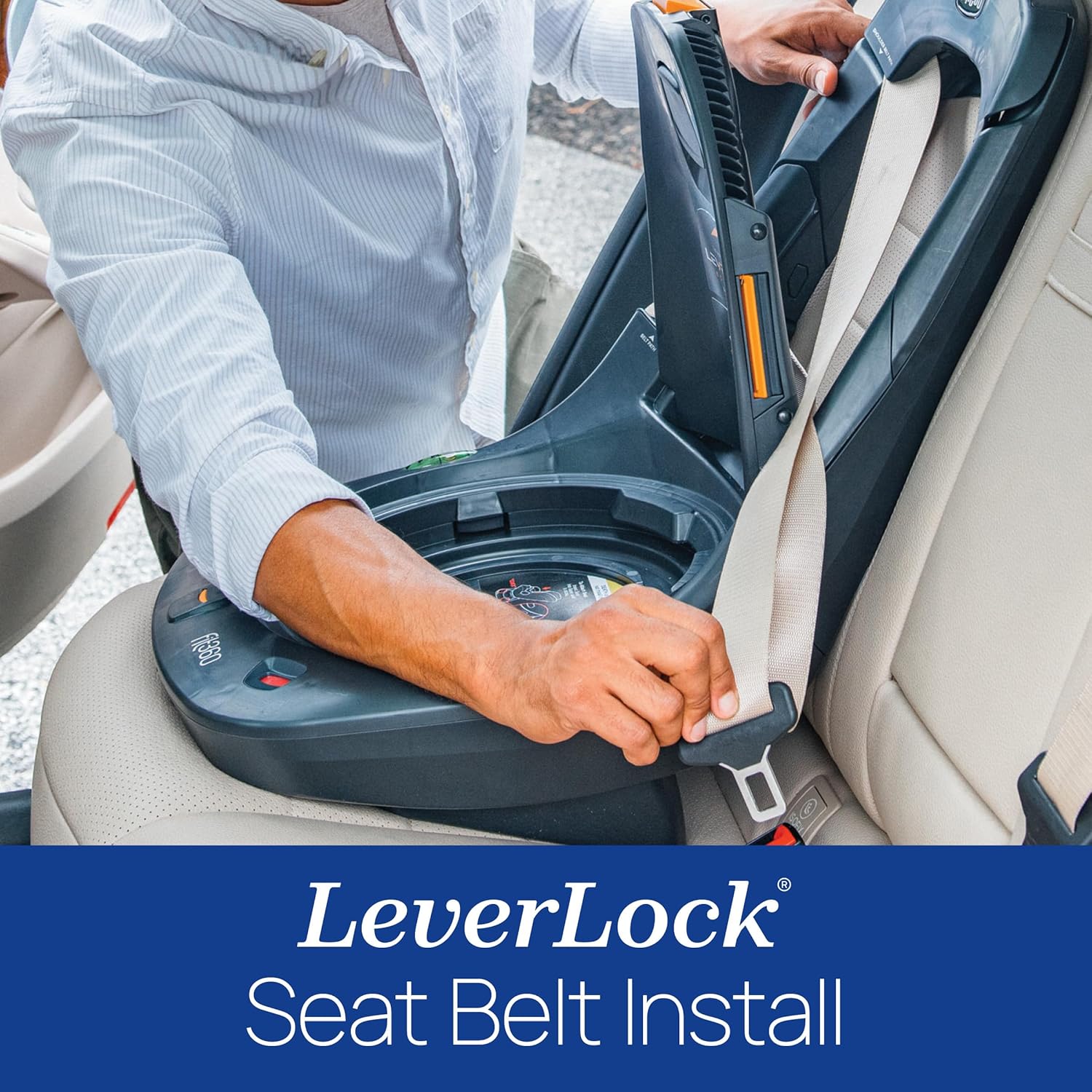Chicco Fit360 ClearTex Rotating Convertible Car Seat with 360 Degree Rotation for Rear-Facing and Forward-Facing, LeverLock Self-Tensioning Lock System, Obsidian/Black