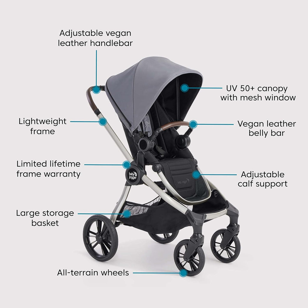 Baby Jogger® City Sights® Stroller - Convertible Stroller with Compact Fold Dark Slate