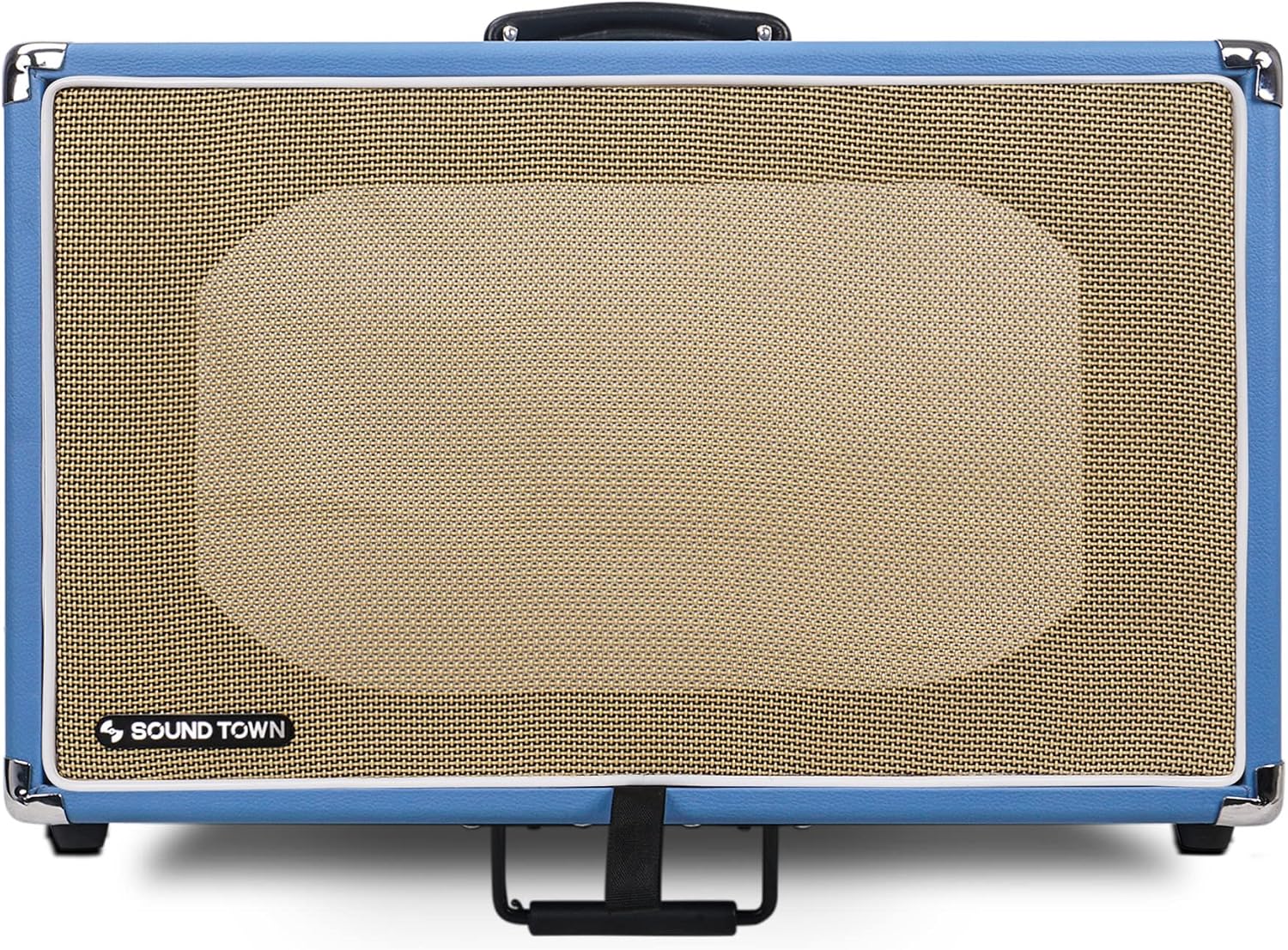Sound Town Vintage 6U Amp Rack Case, 12.5' Depth with Rubber Feet, Dust Cover, Kickstand, Beau Blue (STVRC-6BL)