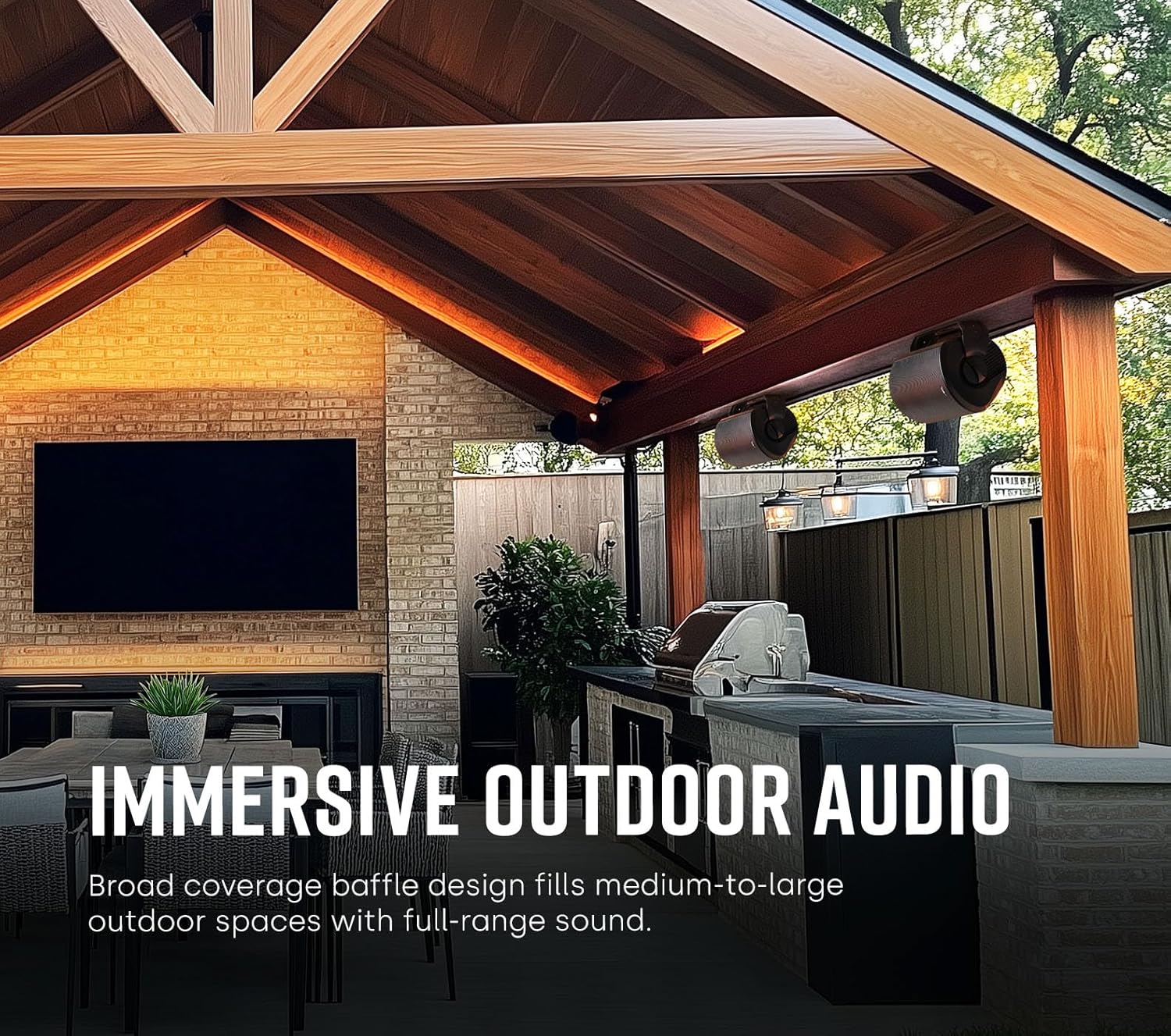 Polk Audio Atrium 8 Outdoor Speaker with Powerful Bass (Each, Black), All-Weather Durability, Broad Sound Coverage, Speed-Lock Mounting System