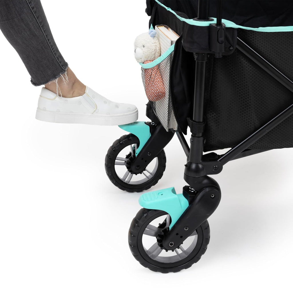 Ingenuity Ingenuity Pop 'N Ride Lightweight Stroller Wagon - Face-to-Face Seats for 2 with 3-Point Harnesses & Sun Canopy