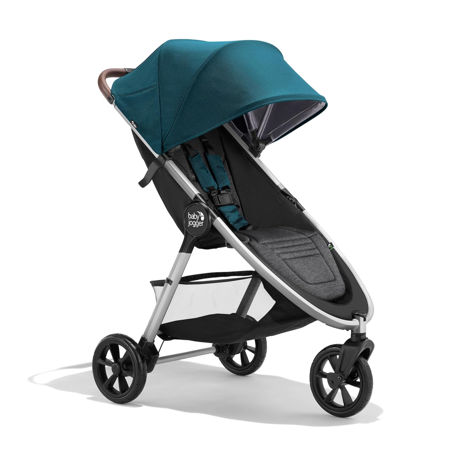 Baby Jogger® City Mini GT3 All Terrain Baby Stroller with Forever Air Rubber Tires, All Wheel Suspension, Lightweight Stroller with Magnetic Buckle, No-Rethread Harness, and Foot Brake, Deep Sea Blue