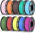 JAYO PLA 3D Printer Filament Bundle 1.75mm 11KG, 10 Pack 1.1kg Spool (Sky Blue,Chocolate,Sunny Orange,Sakura Pink,Lemon Yellow,Cherry Red,Mint Green,Olive Green,Pri-Magenta,Pri-Cyan)