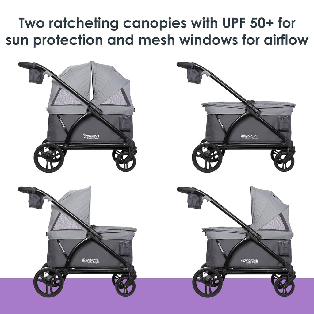 Baby Trend Navigator 2-in-1 Stroller Wagon, Madrid Grey